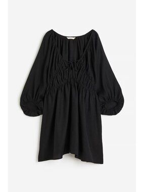 New H&M Dress XXL Black Tencel Lyocell Beach Swim Cover Up Oversized